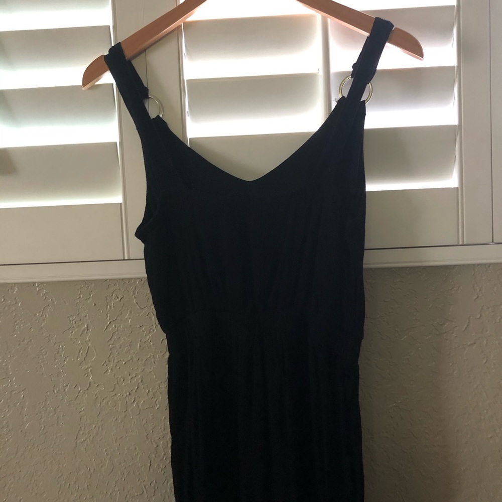 Women's Tie Waist Wide Leg Black Jumpsuit